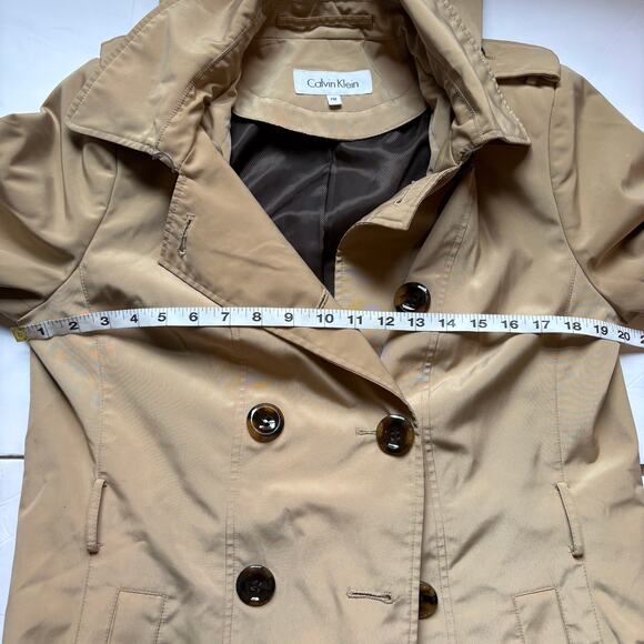 Calvin Klein Wind and Rain Resistant Hooded Trench Size M Petite - Picture 8 of 9